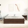Cadre de lit chêne marron 135x190 cm double 