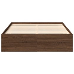 Cadre de lit chêne marron 135x190 cm double 