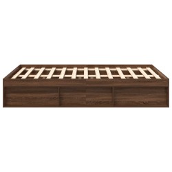 Cadre de lit chêne marron 135x190 cm double 