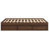Cadre de lit chêne marron 135x190 cm double 