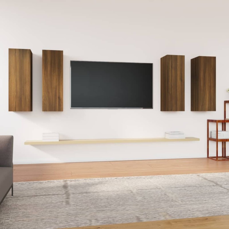 Meubles TV 4 pcs Chêne marron 30,5x30x90 cm Bois d'ingénierie 