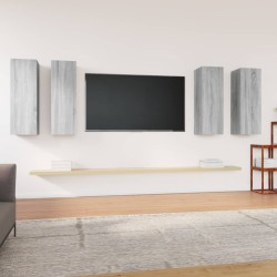 Meubles TV 4 pcs Sonoma gris 30,5x30x90 cm Bois d'ingénierie 