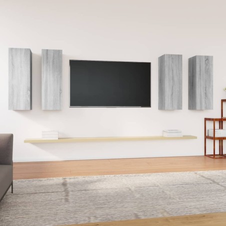 Meubles TV 4 pcs Sonoma gris 30,5x30x90 cm Bois d'ingénierie 
