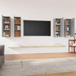 Meubles TV 4 pcs Sonoma gris 30,5x30x90 cm Bois d'ingénierie 