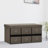 Banc de rangement pliable Marron 76x38x38 cm Faux lin 