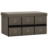 Banc de rangement pliable Marron 76x38x38 cm Faux lin 