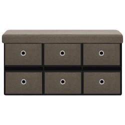 Banc de rangement pliable Marron 76x38x38 cm Faux lin 
