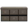 Banc de rangement pliable Marron 76x38x38 cm Faux lin 
