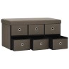 Banc de rangement pliable Marron 76x38x38 cm Faux lin 