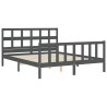 Cadre de lit sans matelas gris bois de pin massif 