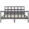 Cadre de lit sans matelas gris bois de pin massif 