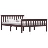 Cadre de lit sans matelas marron foncé pin massif 140x200 cm 