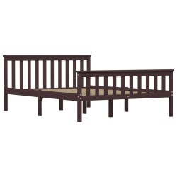 Cadre de lit sans matelas marron foncé pin massif 140x200 cm 