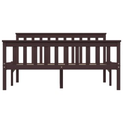 Cadre de lit sans matelas marron foncé pin massif 140x200 cm 