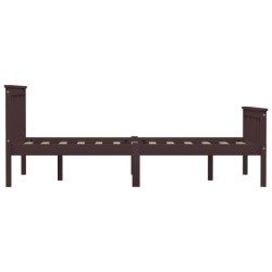 Cadre de lit sans matelas marron foncé pin massif 140x200 cm 
