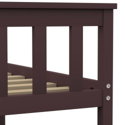 Cadre de lit sans matelas marron foncé pin massif 140x200 cm 