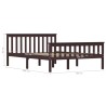Cadre de lit sans matelas marron foncé pin massif 140x200 cm 