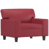 Fauteuil Rouge bordeaux 60 cm Similicuir 