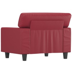 Fauteuil Rouge bordeaux 60 cm Similicuir 