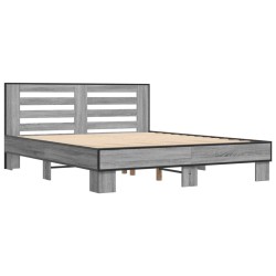 Cadre de lit sans matelas sonoma gris 150x200 cm 