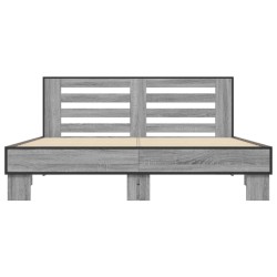 Cadre de lit sans matelas sonoma gris 150x200 cm 
