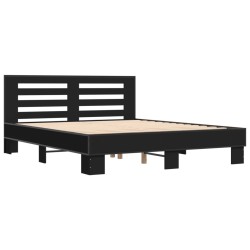 Cadre de lit sans matelas noir 150x200 cm 