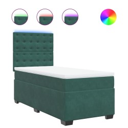 Sommier à lattes de lit et matelas Vert foncé 80x200 cm Velours 