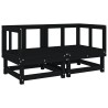 Salon de jardin 6 pcs Noir Bois de pin massif 