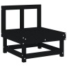 Salon de jardin 6 pcs Noir Bois de pin massif 