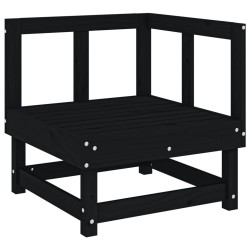 Salon de jardin 6 pcs Noir Bois de pin massif 