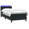 Sommier à lattes de lit avec matelas noir 100x210 cm velours 