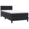 Sommier à lattes de lit avec matelas noir 100x210 cm velours 