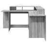 Bureau et lumières LED sonoma gris 152x152x91cm bois ingénierie 