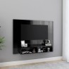 Meuble TV mural Noir brillant 120x23,5x90 cm Bois d’ingénierie 