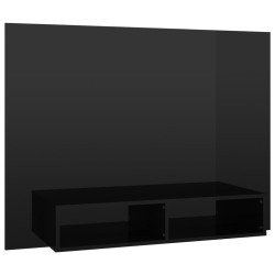 Meuble TV mural Noir brillant 120x23,5x90 cm Bois d’ingénierie 