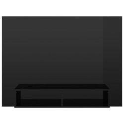 Meuble TV mural Noir brillant 120x23,5x90 cm Bois d’ingénierie 