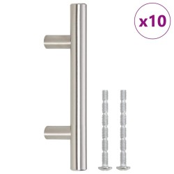 Poignées d'armoire 10 pcs argenté 64 mm acier inoxydable 