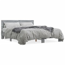 Cadre de lit sans matelas sonoma gris 160x200 cm 