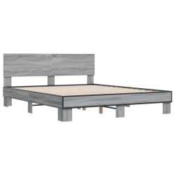 Cadre de lit sans matelas sonoma gris 160x200 cm 