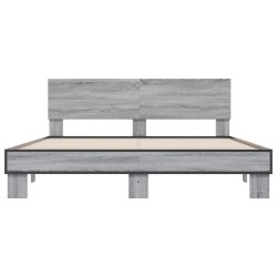 Cadre de lit sans matelas sonoma gris 160x200 cm 