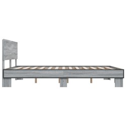 Cadre de lit sans matelas sonoma gris 160x200 cm 