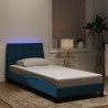 Cadre de lit avec LED sans matelas bleu 80x200 cm velours 