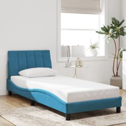 Cadre de lit avec LED sans matelas bleu 80x200 cm velours 