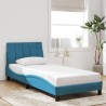 Cadre de lit avec LED sans matelas bleu 80x200 cm velours 