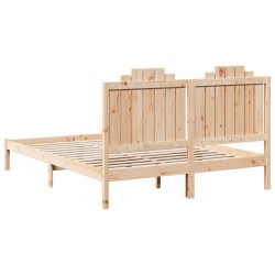 Cadre de lit extra long sans matelas 140x220 cm bois massif 