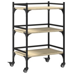 Chariot de cuisine chêne sonoma 50x35x75,5 cm bois d'ingénierie 