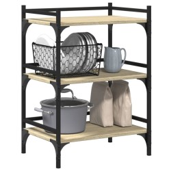 Chariot de cuisine chêne sonoma 50x35x75,5 cm bois d'ingénierie 