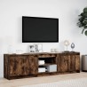Meuble TV avec LED chêne fumé 180x34x50 cm bois d'ingénierie 