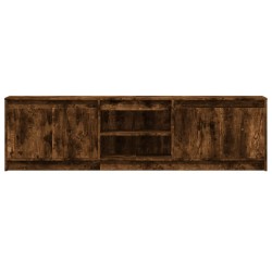 Meuble TV avec LED chêne fumé 180x34x50 cm bois d'ingénierie 
