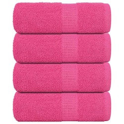 Serviettes d'invité 4 pcs rose 30x50 cm 360 g/m² 100% coton 